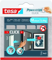 Kleefstip tesa Powerstrips Click Medium 4 paar wit 8 Blister