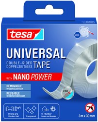 Plakband tesa Nano Power dubbelzijdig 30mmx3m 1 Rol