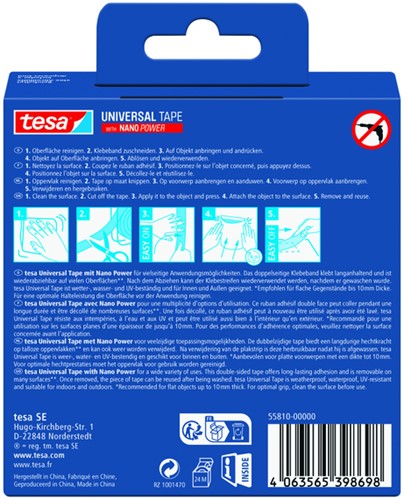 Plakband tesa Nano Power dubbelzijdig 30mmx3m 1 Rol-2