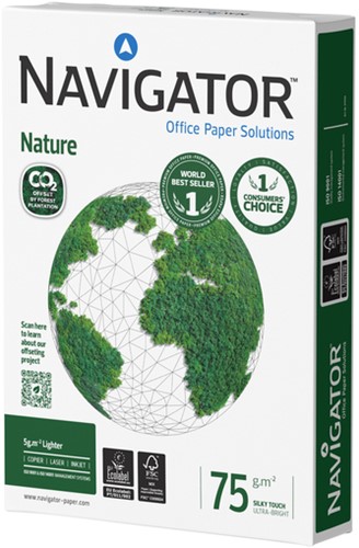 Kopieerpapier Navigator Nature A4 75gr wit 500 vel 500 Vel