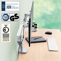 Monitorarm Leitz Ergo ruimtebesparend dubbel grijs 1 Stuk-3
