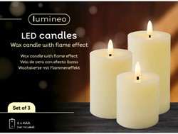 Kaarsenset LED Lumineo warm-wit 3 Stuk