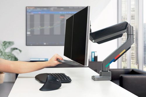 Monitorarm Kensington SF dubbel dwarsblk handgreep 1 Stuk-2