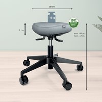 Zitkruk Leitz Ergo met wieltjes en wiebelkussen 1 Stuk-2