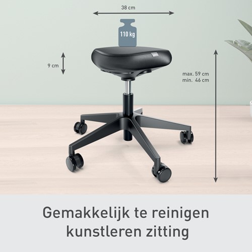 Zitkruk Leitz Ergo met wieltjes en comfortzitting 1 Stuk-2