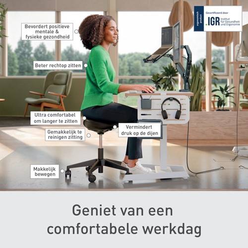 Zitkruk Leitz Ergo met wieltjes en comfortzitting 1 Stuk-3