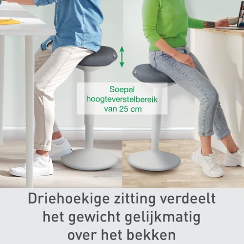 Actieve zit-sta kruk Leitz Ergo gasveer 57-82cm 1 Stuk-5