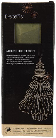 Kerstboom Decoris 3D papier 20cm groen 1 Stuk