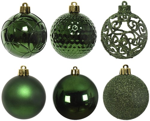 Kerstballen Decoris assorti dennengroen 37 Stuk-2