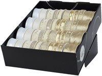 Cadeaulint Decoris polyester goud/parelmoer ass 1 Rol