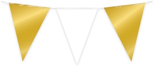 Party Flag Foil Gold and white 1 Stuk