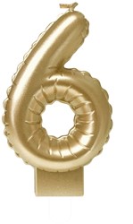 Foil balloon candle gold 6 1 Stuk