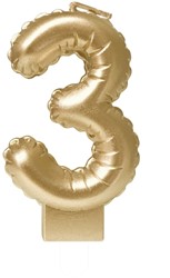 Foil balloon candle gold 3 1 Stuk