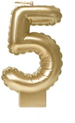 Foil balloon candle gold 5 1 Stuk