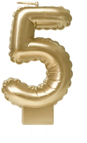 Foil balloon candle gold 5 1 Stuk
