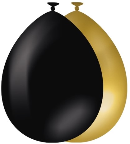 Balloons 10 pcs Gold and Black 10 Stuk