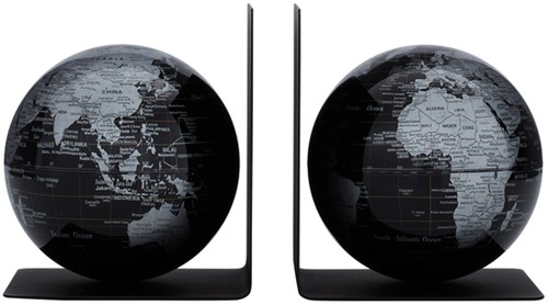 Boekensteun Troika met magn globes 13cm 2st zwart 2 Stuk