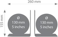 Boekensteun Troika met magn globes 13cm 2st zwart 2 Stuk-2