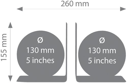 Boekensteun Troika met magn globes 13cm 2st zwart 2 Stuk-2