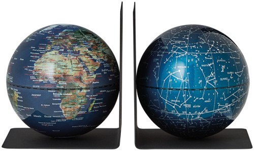 Boekensteun Troika met magn globes 13cm 2st ass 2 Stuk