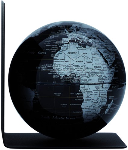 Boekensteun Troika met magn globe 13cm zw-zilver 1 Stuk