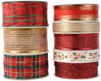 Cadeaulint Decoris polyester kerstthema assorti 1 Rol-2