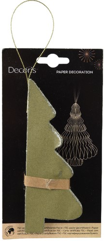 Kerstboom Decoris 3D papier 15cm groen 1 Stuk