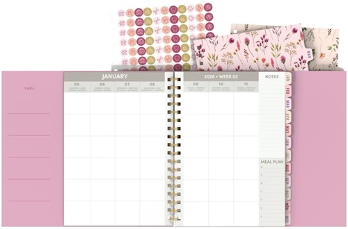 Famagenda 2026 Lannoo Flowers bouquet 7d/2p roze 1 Stuk-3