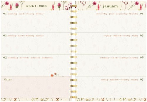 Agenda 2026 Lannoo Flowers bouquet 7d/2p wit 1 Stuk-2