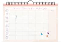 Familiekal 26 Lannoo  Flowers watercol 7d/1p lila 1 Stuk-2