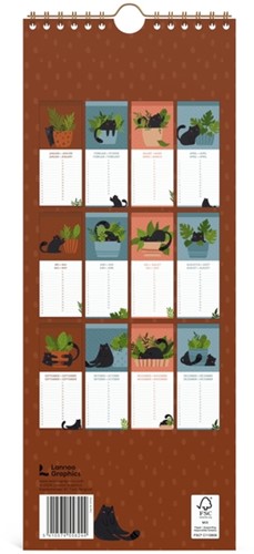 Verjaardagskalender Lannoo 130x325 Cats 1 Stuk-3