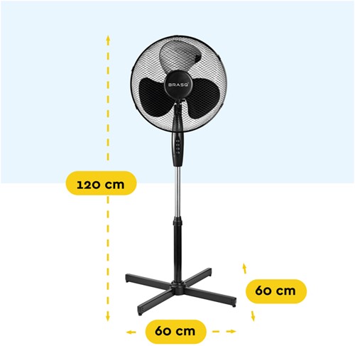 Statiefventilator BRASQ F300 Ø 40cm zwart 1 Stuk-2