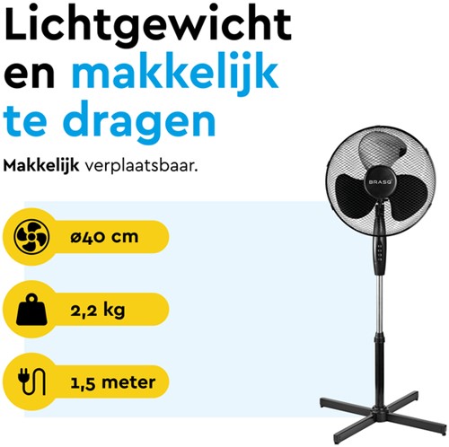 Statiefventilator BRASQ F300 Ø 40cm zwart 1 Stuk-3