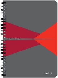 Notitieboek Leitz Office A5 lijn 180pag grijs rood 1 Stuk