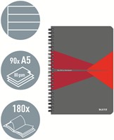 Notitieboek Leitz Office A5 lijn 180pag grijs rood 1 Stuk-2