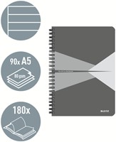 Notitieboek Leitz Office A5 lijn 180pag grijs 1 Stuk-2