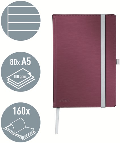 Notitieboek Leitz Style A5 lijn 160 pagina's rood 1 Stuk-2