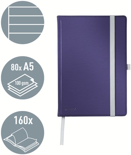Notitieboek Leitz Style A5 lijn 160 pagina's blauw 1 Stuk-2