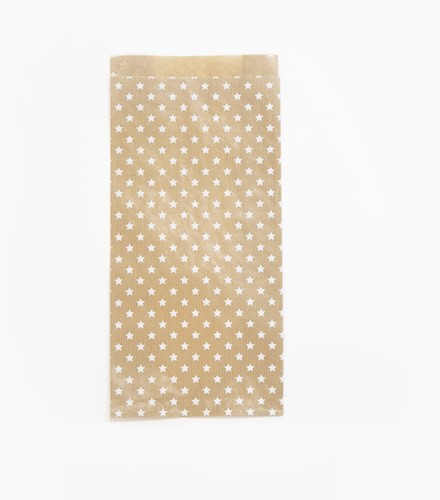 Cadeauzak Clairfontaine 16x30x5 kraft ster 50st 50 Stuk