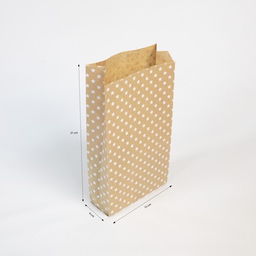 Cadeauzak Clairefontaine 16x30x5 kraft ster 50st 50 Stuk-2