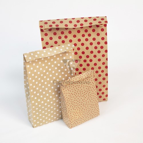 Cadeauzak Clairfontaine 16x30x5 kraft ster 50st 50 Stuk-1