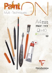 Tekenblok Clairefontaine Paint On A4 40 vel 250g 1 Stuk