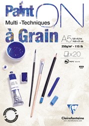 Tekenblk Clairefontaine Paint A5 korrel 20v 250gr 1 Stuk