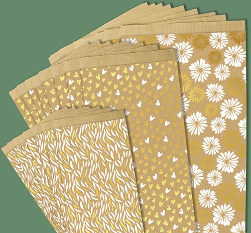 Cadeauzak Clairefontaine 12x24x4.5 kraft golf 50st 50 Stuk-2