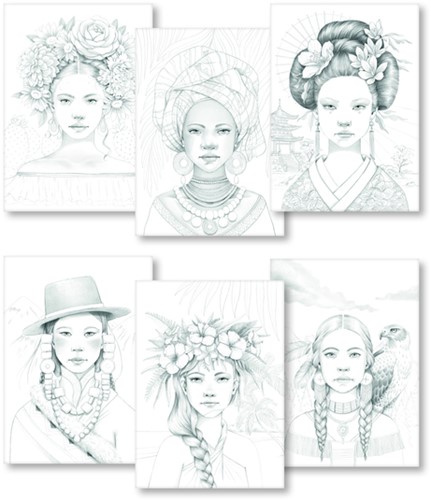 Kleurboek Clairefontaine Odelia A4 Vrouwen 1 Stuk-3