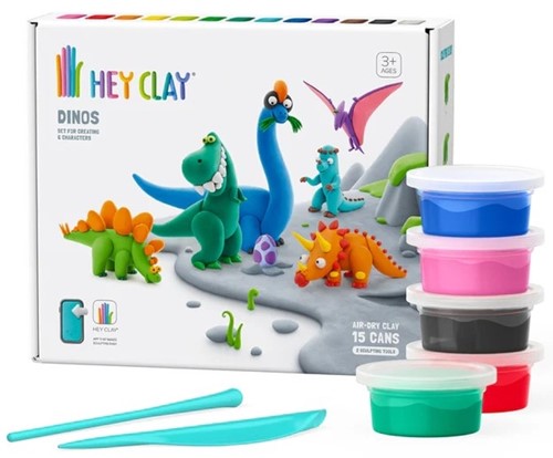 Klei Hey Clay dinos set 15 delen 17 Blik-2