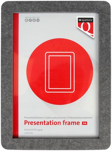 Presentatieframe Quantore A4 gerecycled vilt grijs 1 Stuk