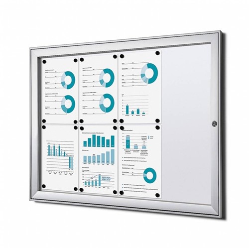 Vitrinebord Quantore luxe 8x A4 B1 gecert zilver 1 Stuk