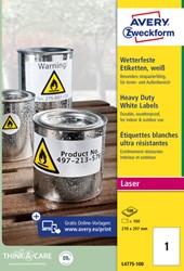 Etiket Avery Zweckform L4775-100 210x297mm 100st 100 Vel