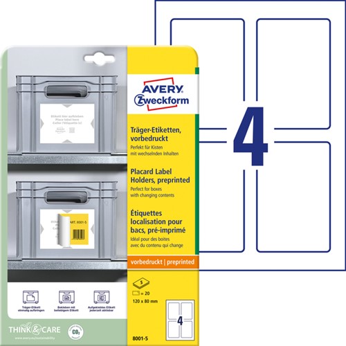 Positioneeretiket Avery 8001 120x80 bedrukt 20st 5 Vel-2